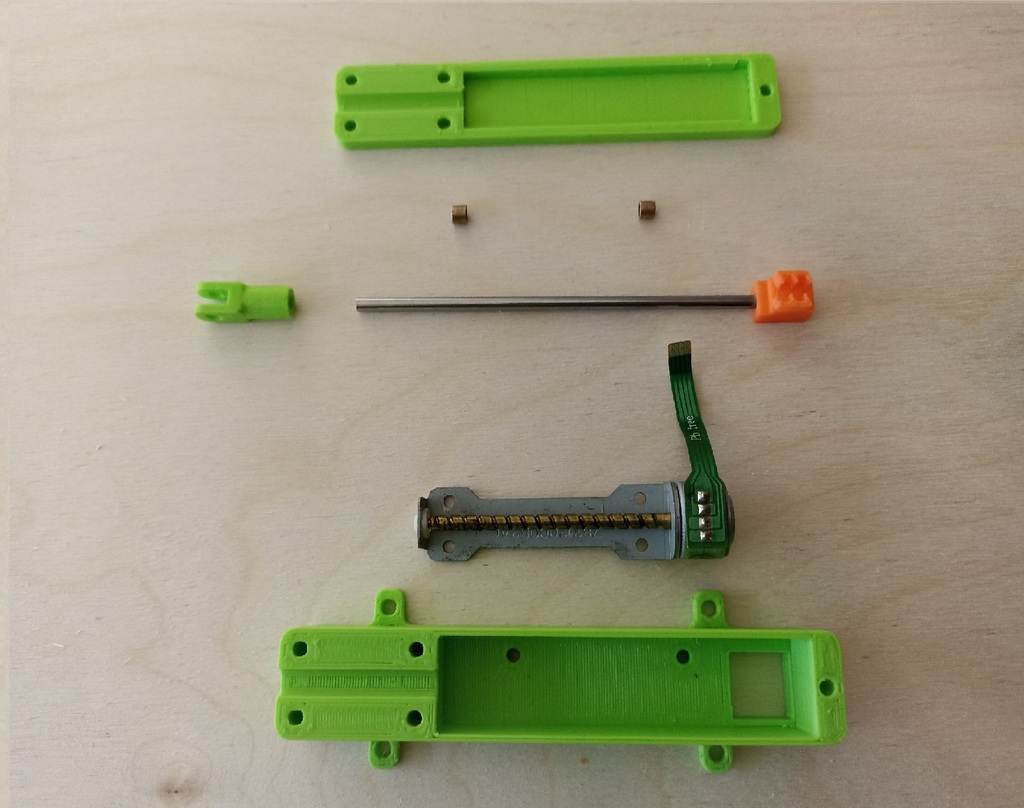Linear actuator with stepper motor from cd/dvd optical drive by Nemo404