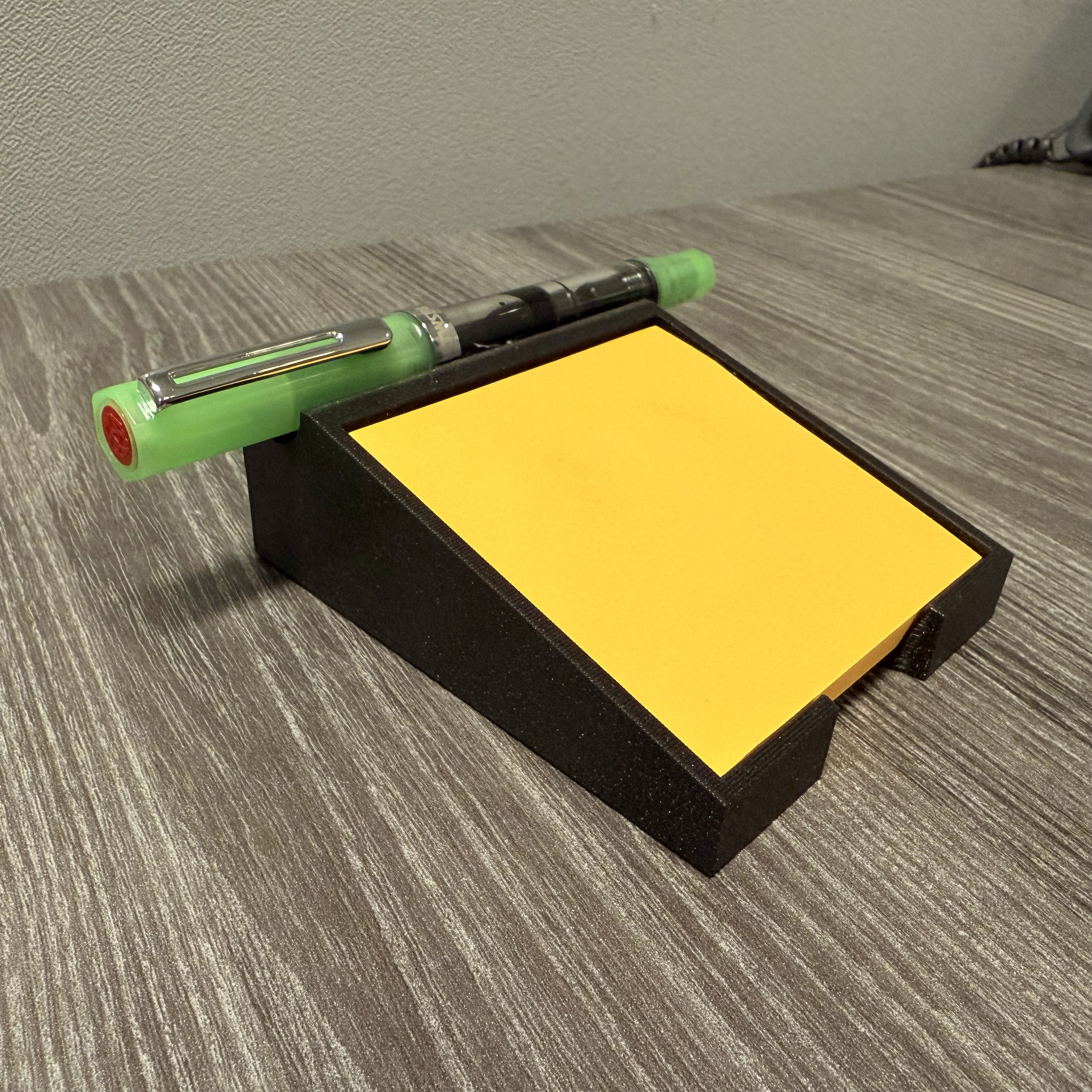 Angled Post-It Note Holder with Pen Stand