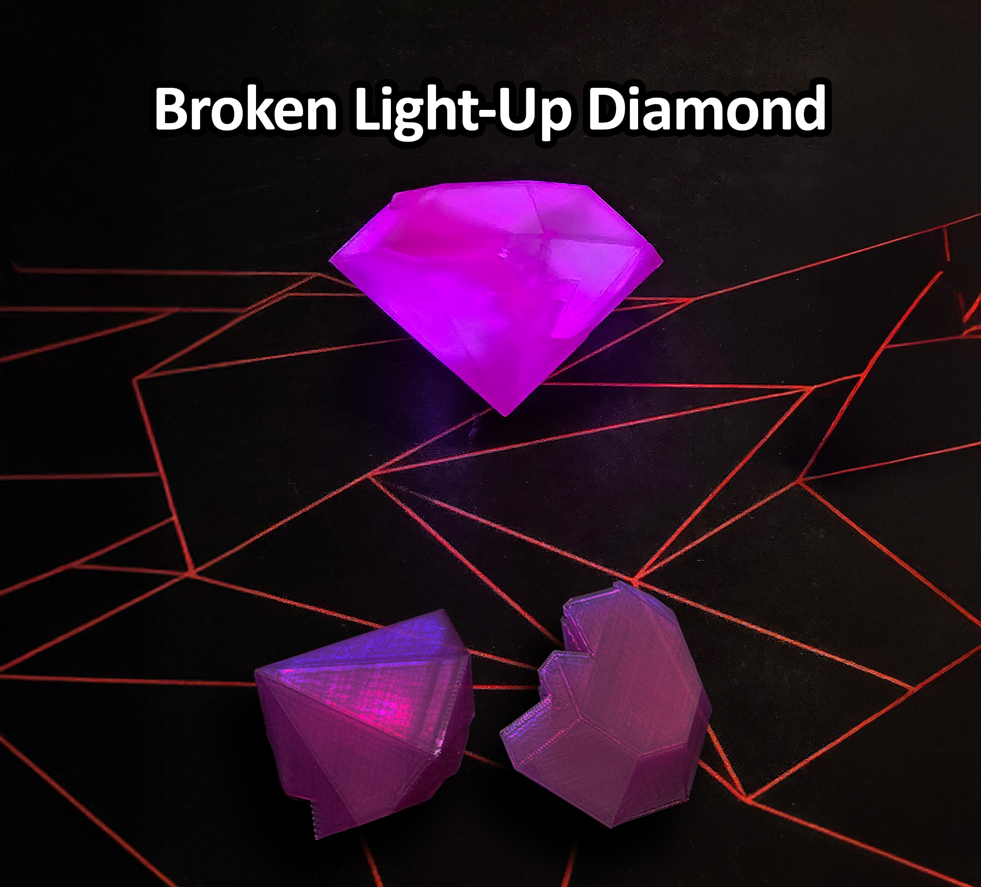Broken Light-Up Diamond – Fantasy Prop for D&D and RPGs