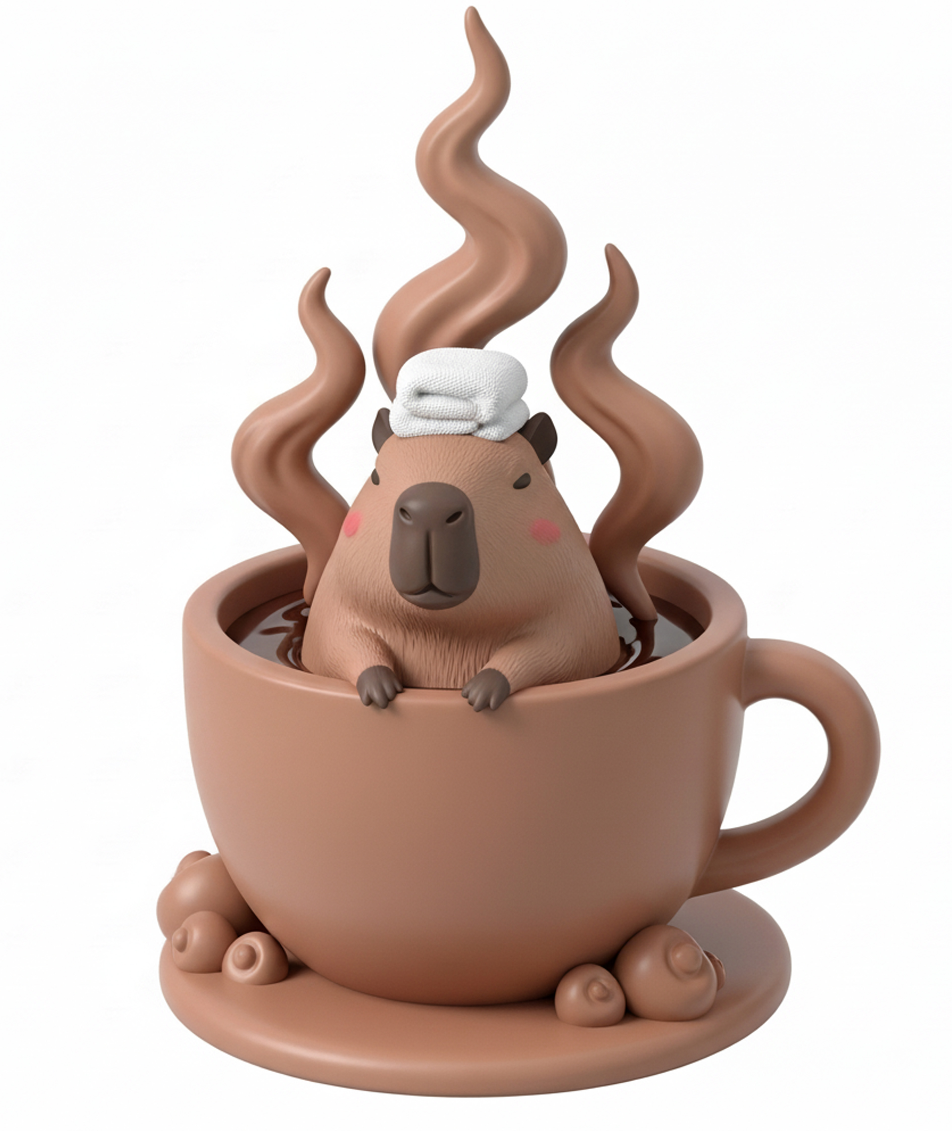 Cute Capybara Coffee Bath | Kawaii Desk Toy