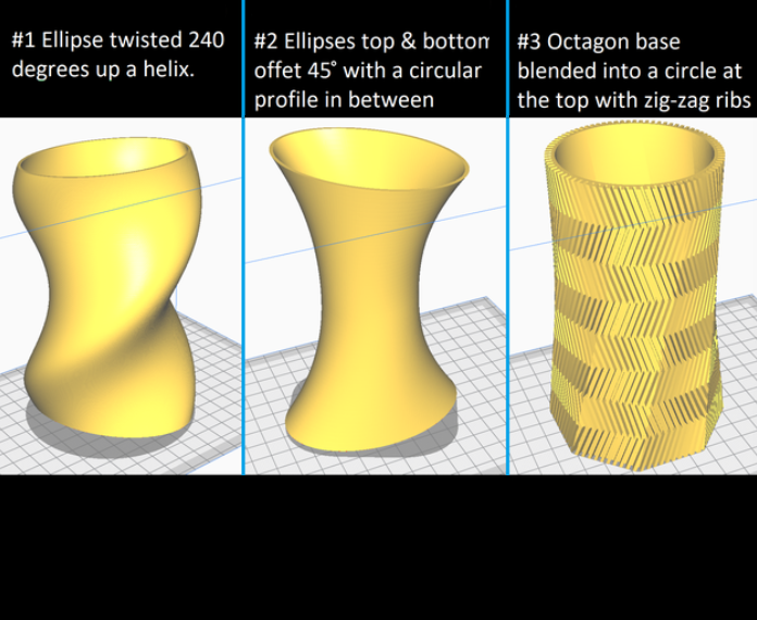 Three Geometric Vases - Collection #2