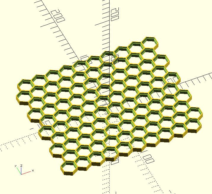 Miniatura 4 do modelo 3D OpenSCAD Parameterized Honeycomb Storage Wall