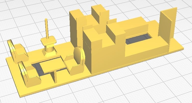 "Life-Like" steel center cupola caboose interior (HO scale, 1:87)