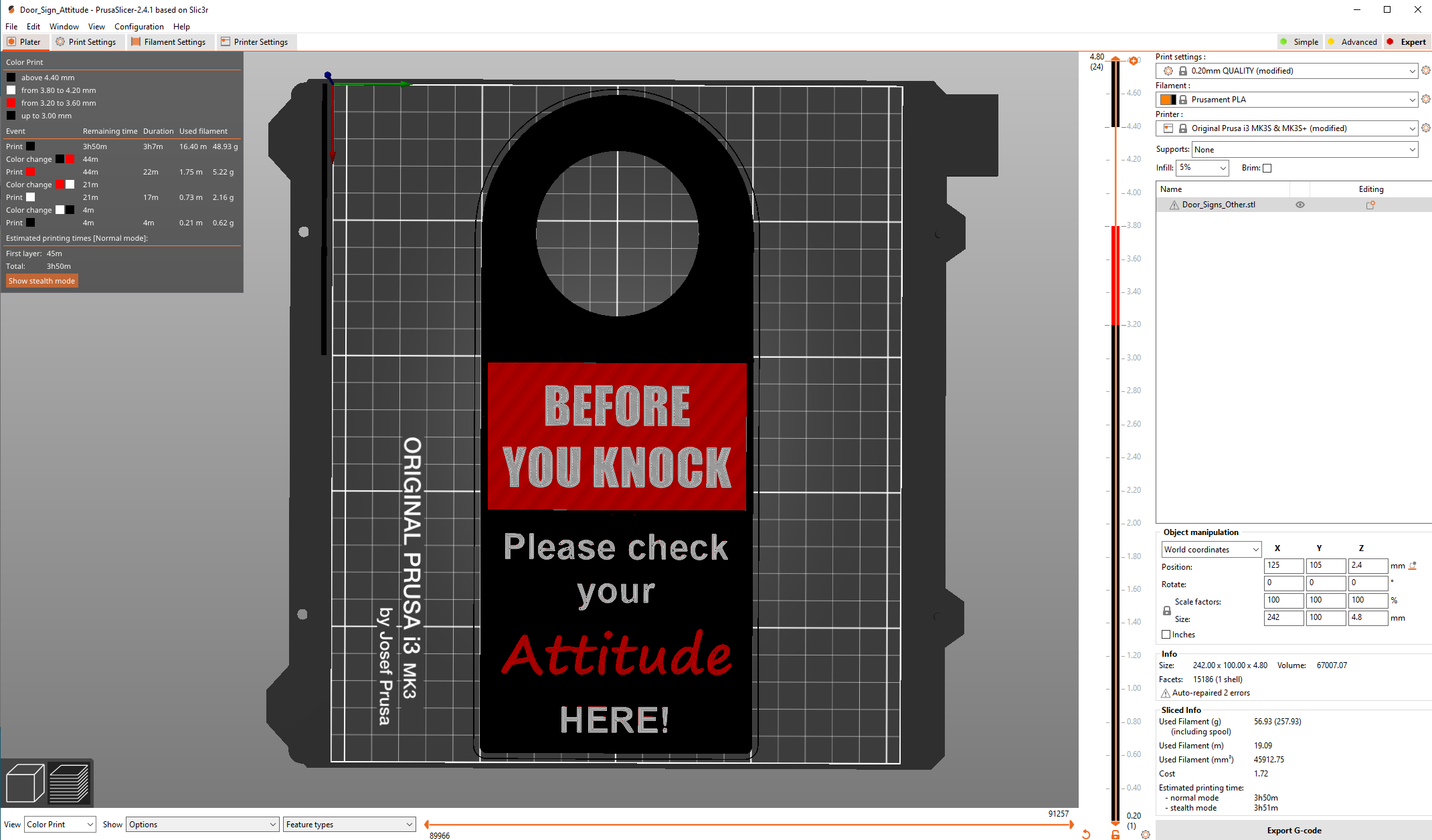 Attitude Door Sign
