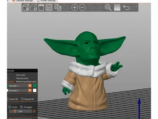 Star Wars (Inspired) Baby Yoda Jedi Training HueForge Grogu - 3D