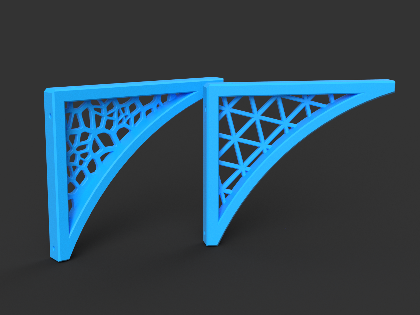 Shelf Bracket Voronoi And Triangles Design | Scalable