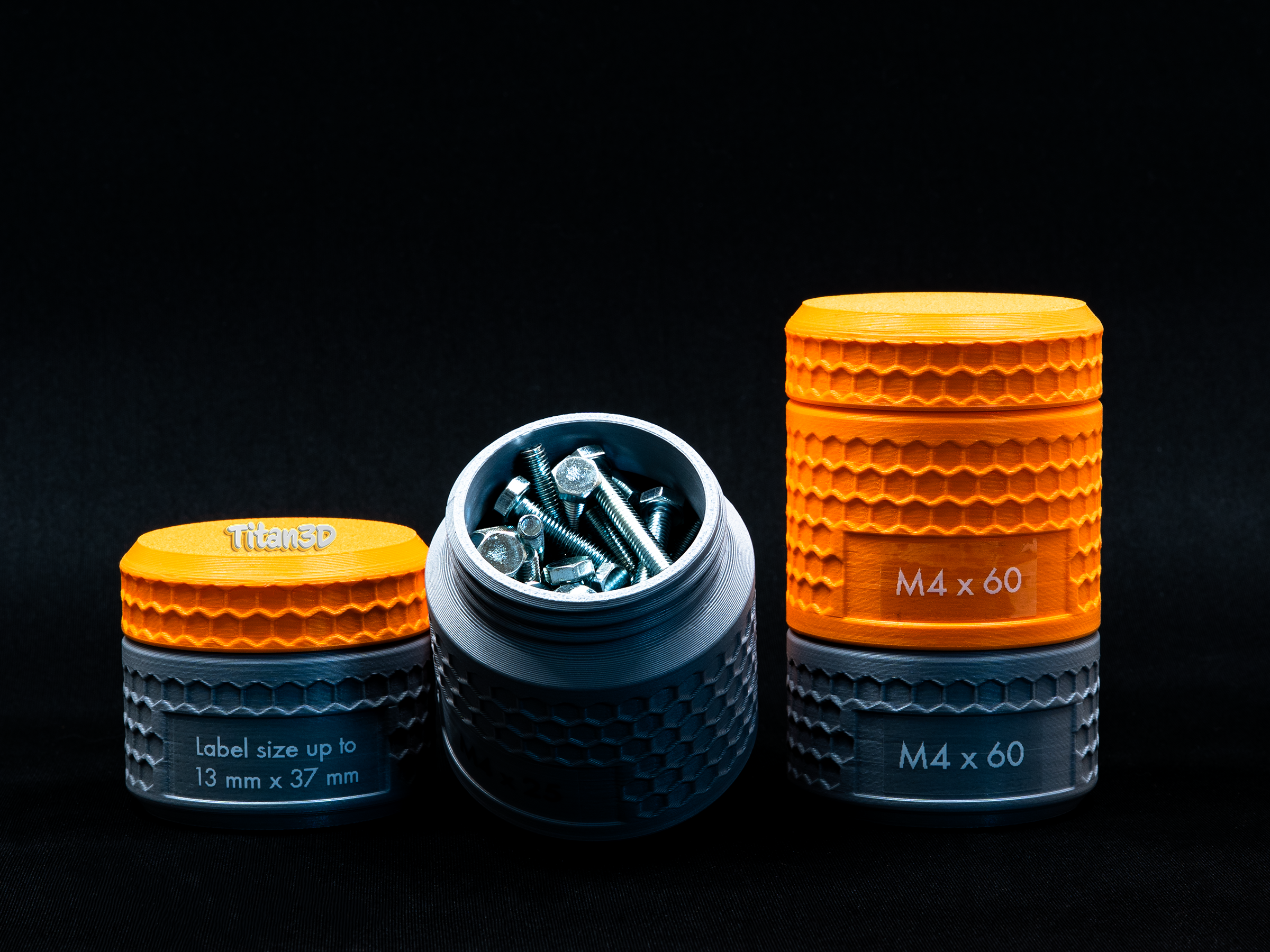 Miniatura 2 do modelo 3D Modular Honeycomb Storage Container / Label space