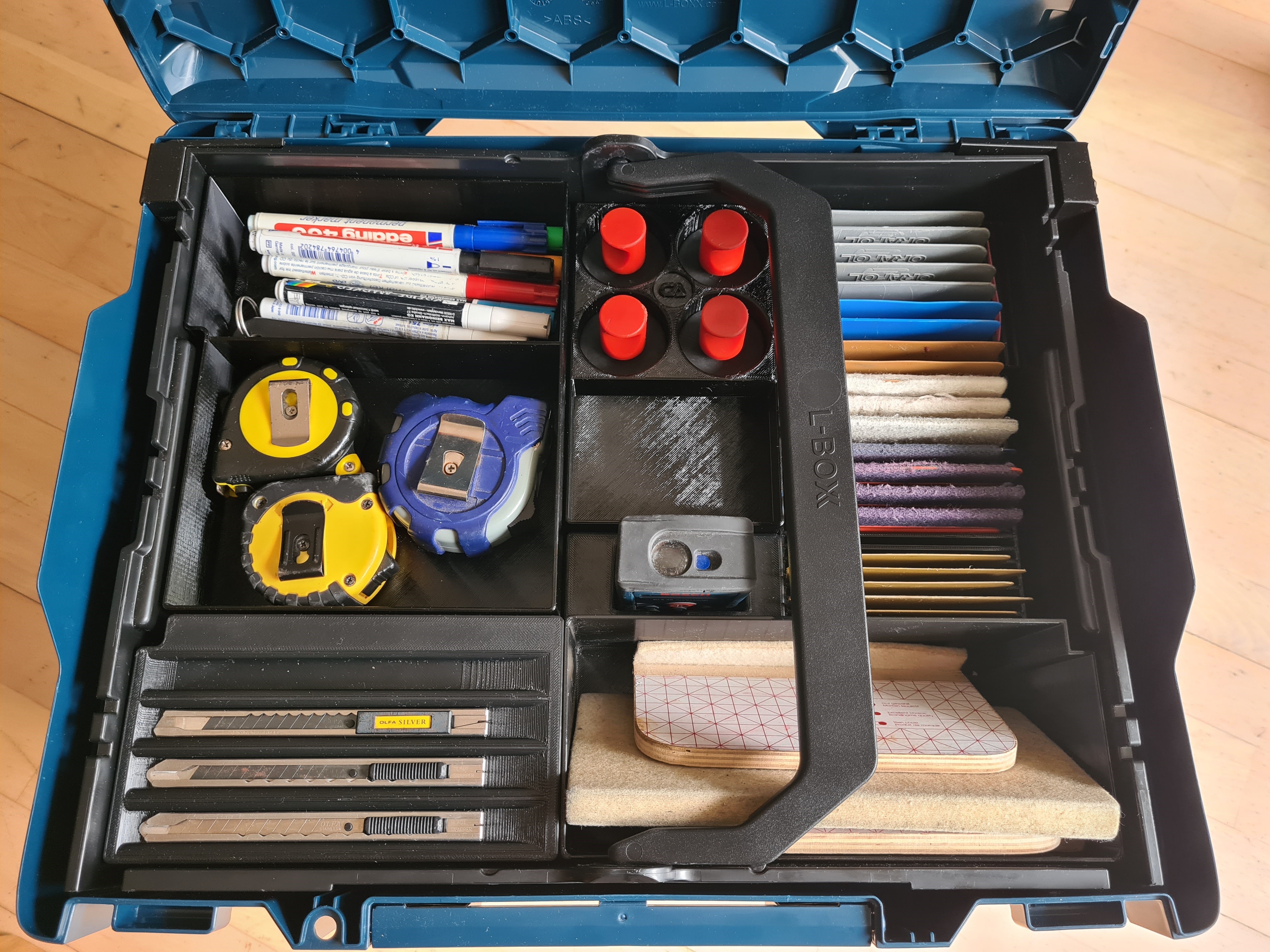 Stackable storage boxes for the hanging insert in a BOSCH L-Boxx / Sortimo LB 238/374 — miniatura 6