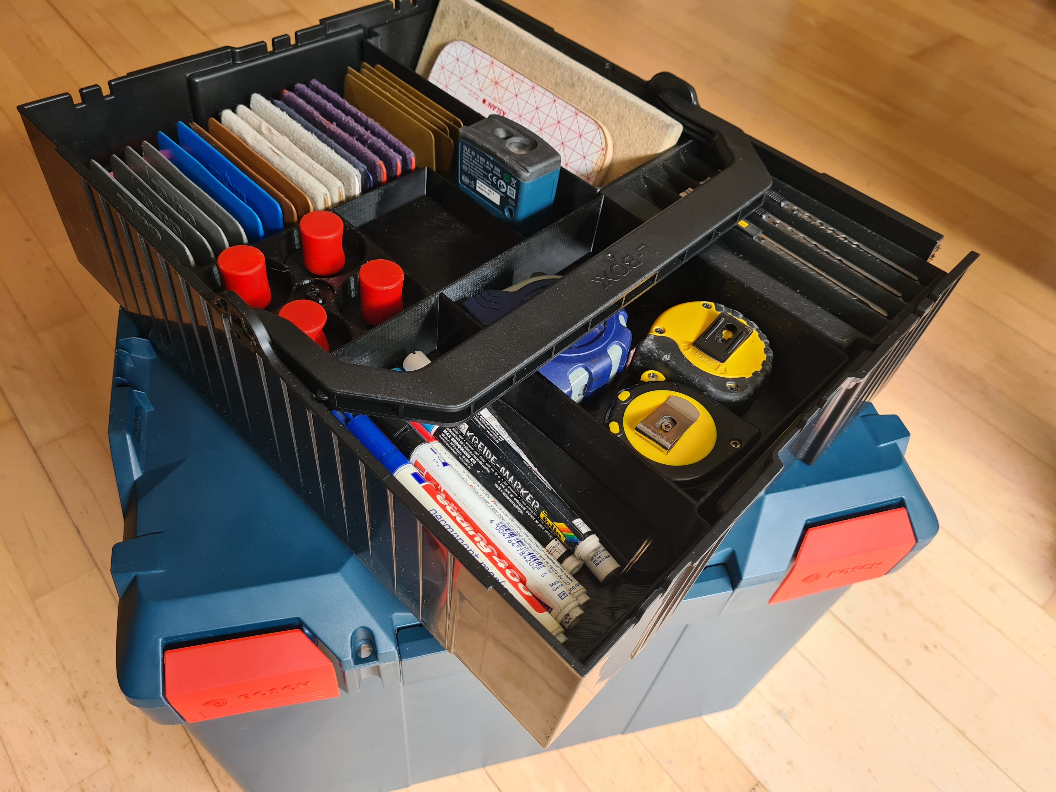 Stackable storage boxes for the hanging insert in a BOSCH L-Boxx / Sortimo LB 238/374 — miniatura 7