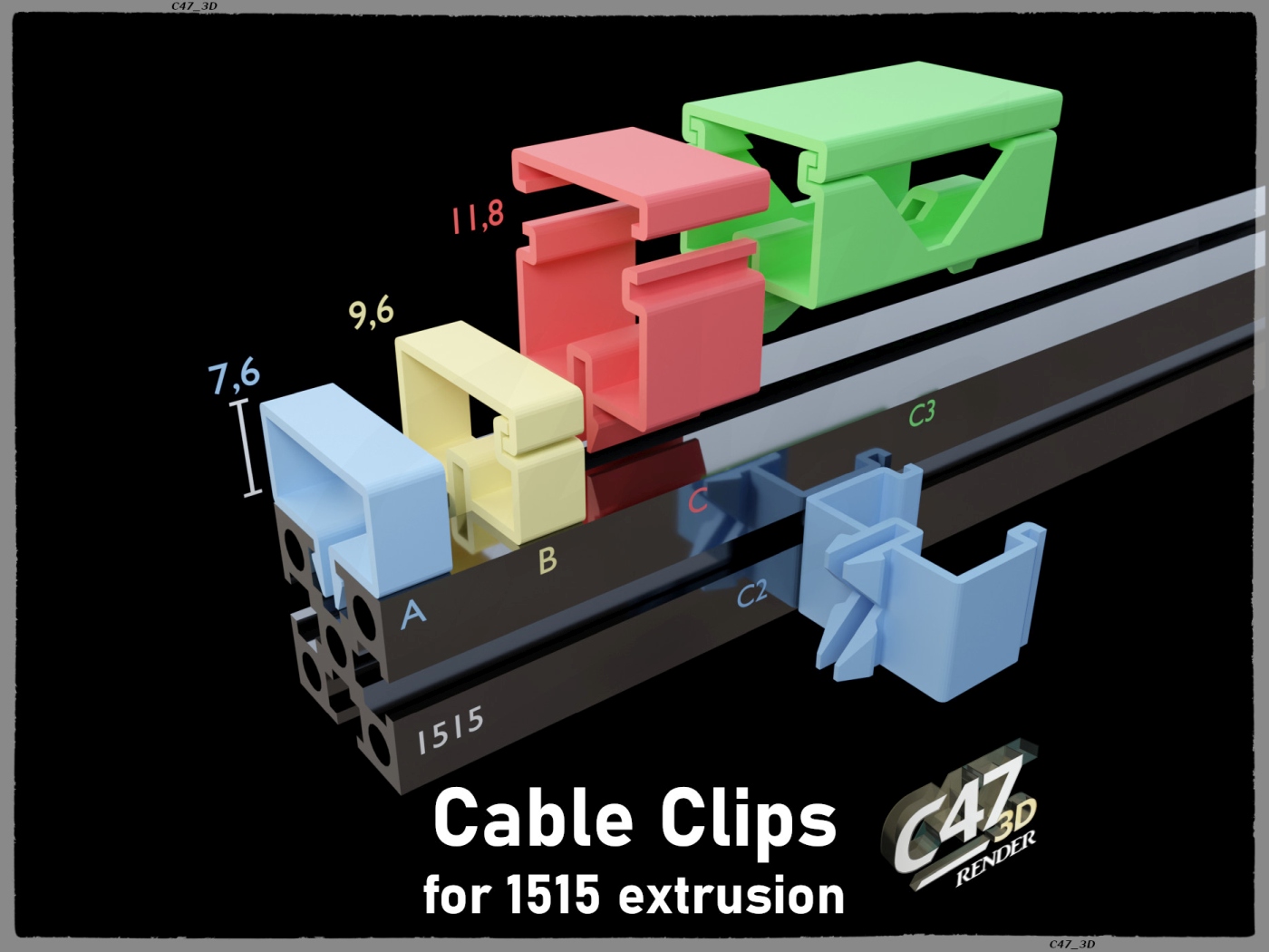 Cable Clips for 1515 extrusion