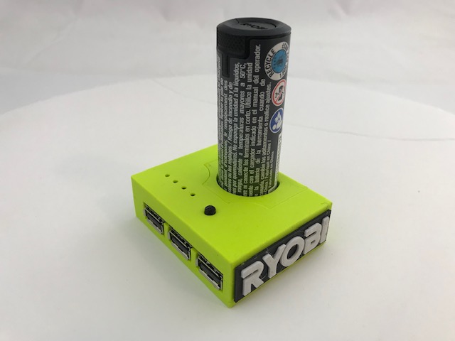 RYOBI USB Lithium Battery Power Bank and Light