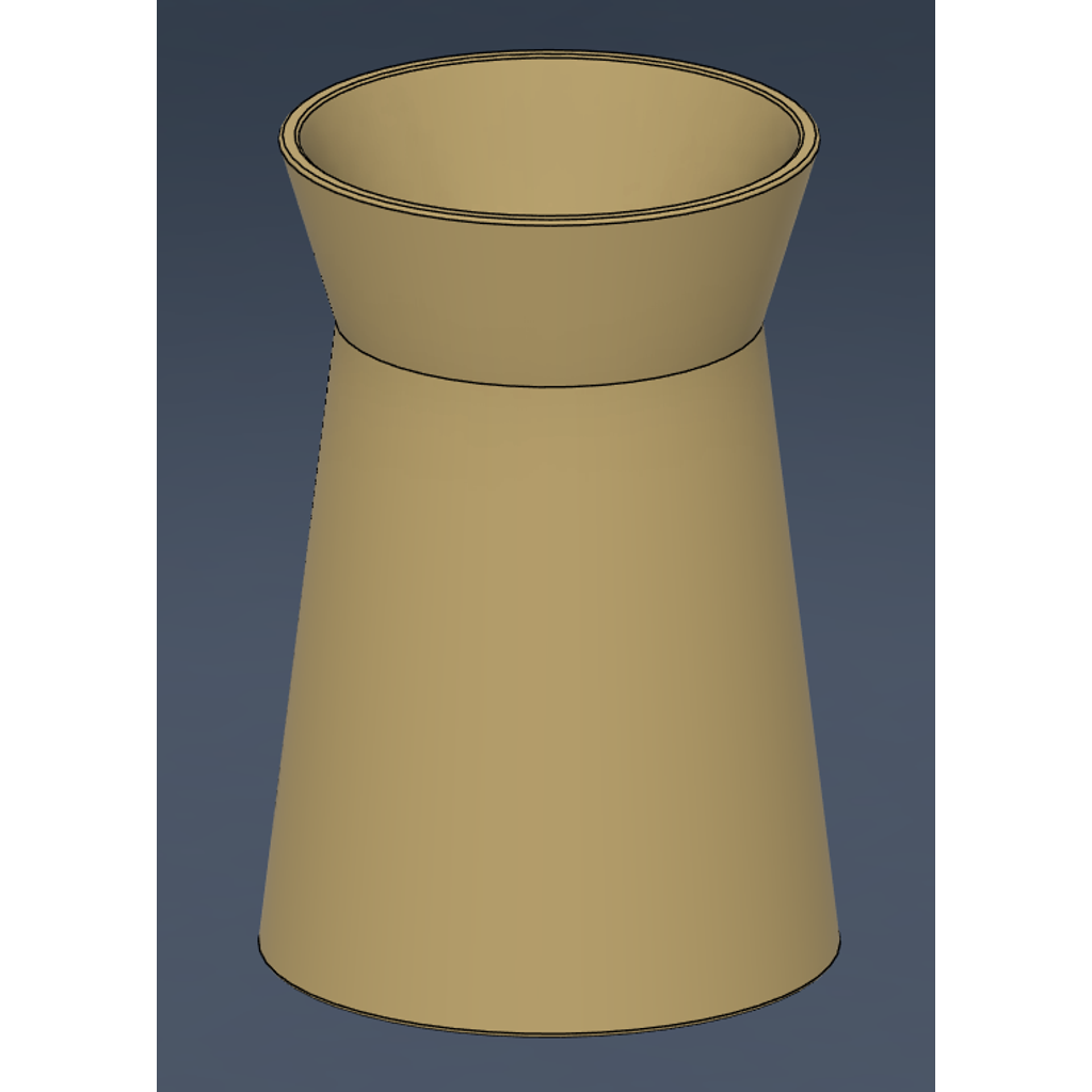 Minimalist Geometric Hourglass Vase / Smooth Tapered Planter