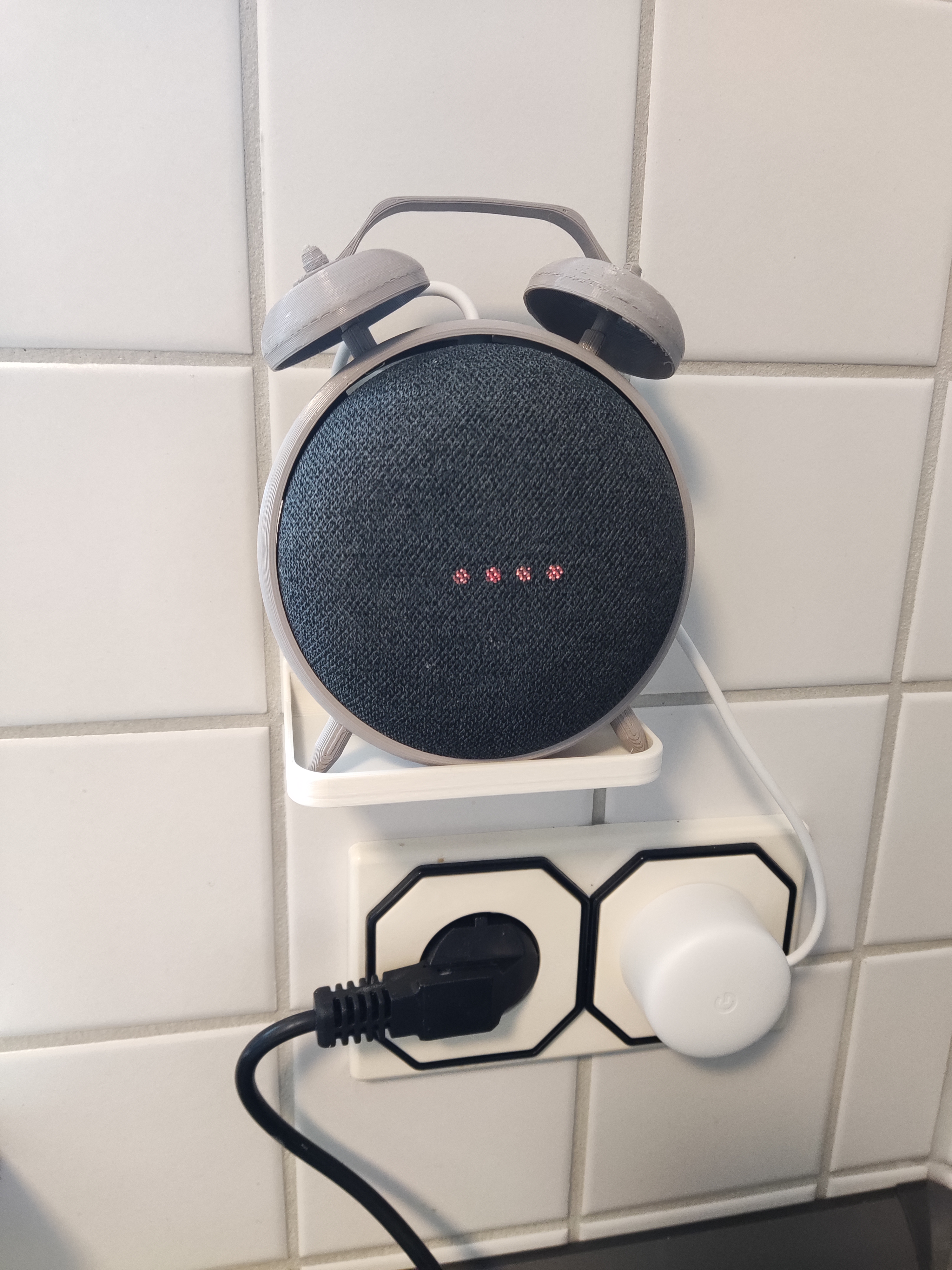 Mini Shelf for Google Nest Mini Retro Clock