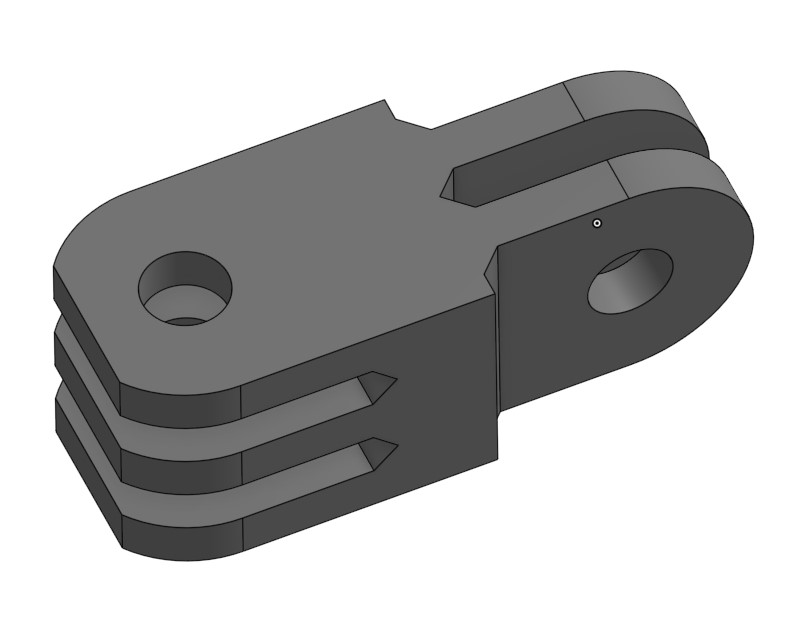 GoPro 90 degree arm extension mount - No support - 25mm, 50mm & 100mm