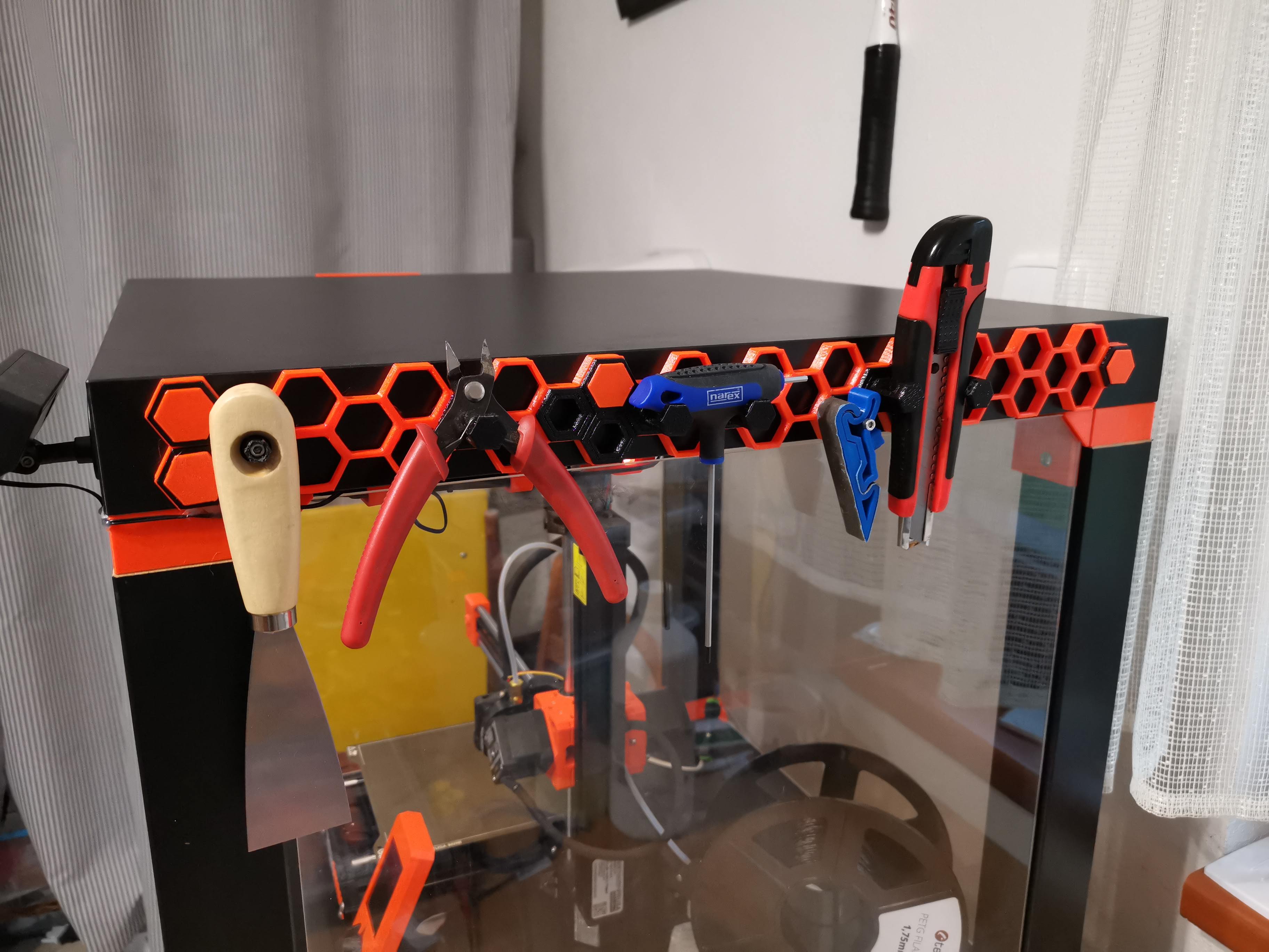 Honeycomb storage for Ikea Lack enclosure