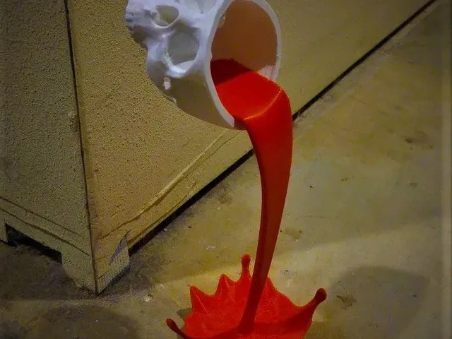 Floating, spilling skull