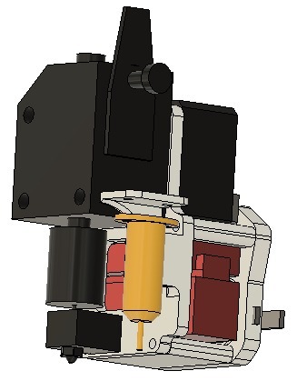 Revised MGN12H Carriage for BMG and BLTouch with RJ45 mounts, "Over the Top" Style