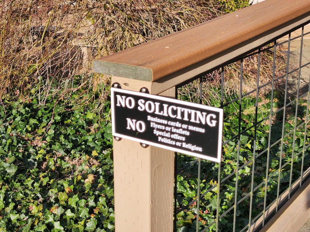 No Soliciting Sign