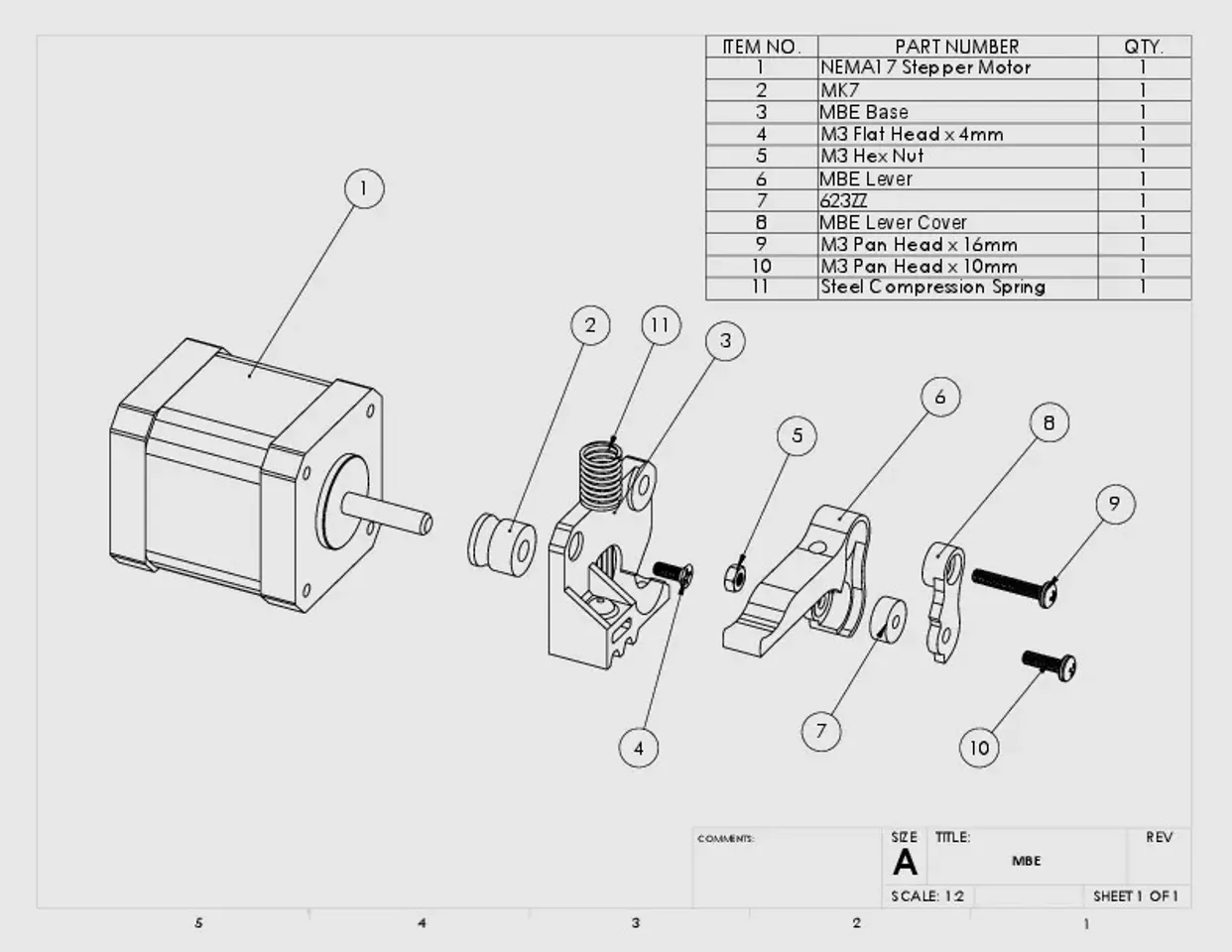 Spring-loaded Replicator 1 Drive Block - Modified Lever by 