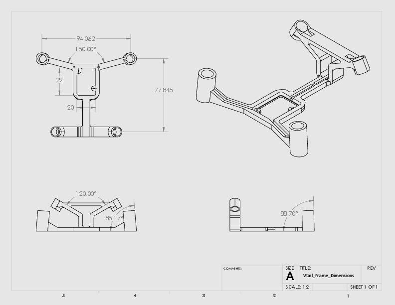 V-tail Frame for the Hubsan X4 Quadcopter
