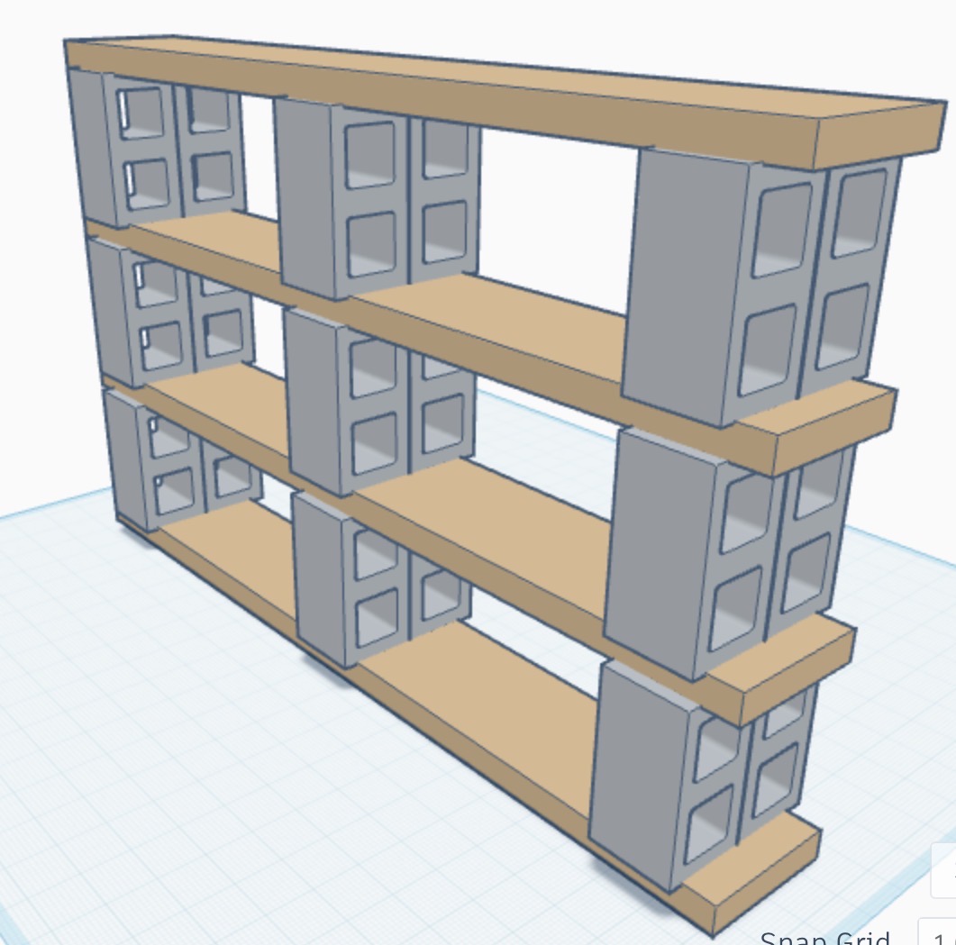 Brick and Board Bookcase.