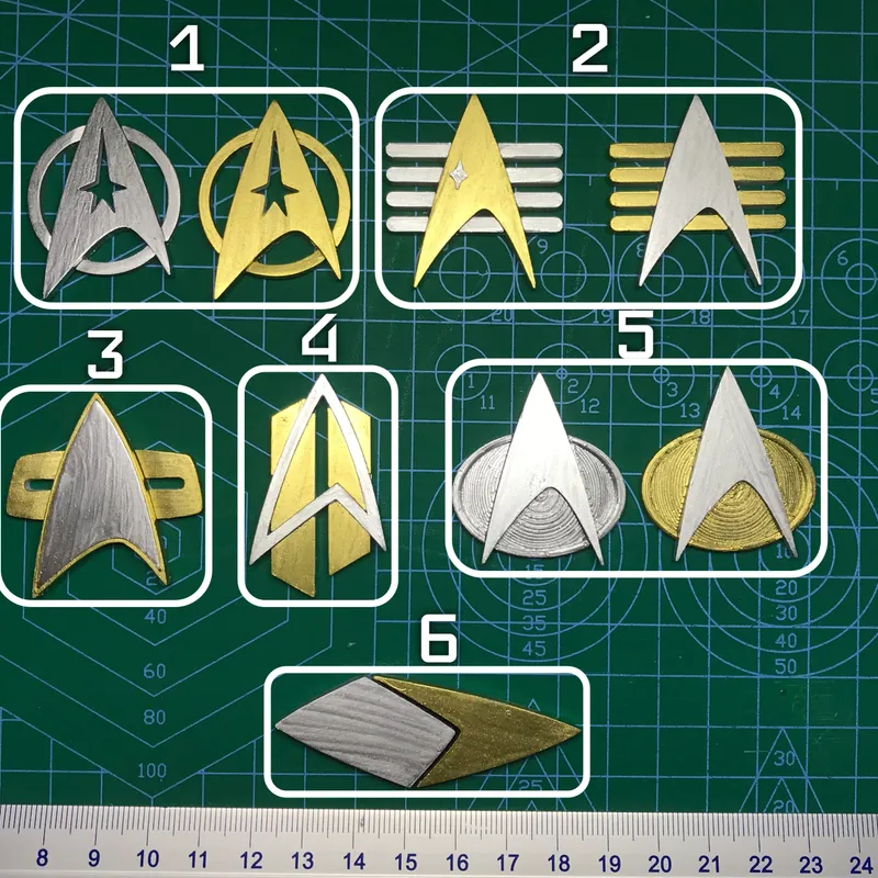 Star Trek Badges, Easy to Paint by StriK3FoRC3, Download free STL model