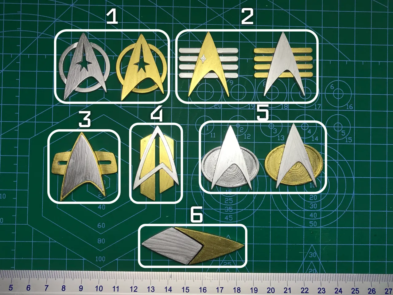Star Trek Badges, Easy to Paint by StriK3FoRC3, Download free STL model
