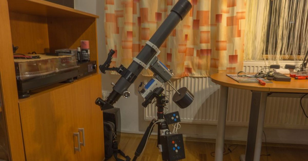 3D printed EQ telescope mount with OnStep goto controller by Roman