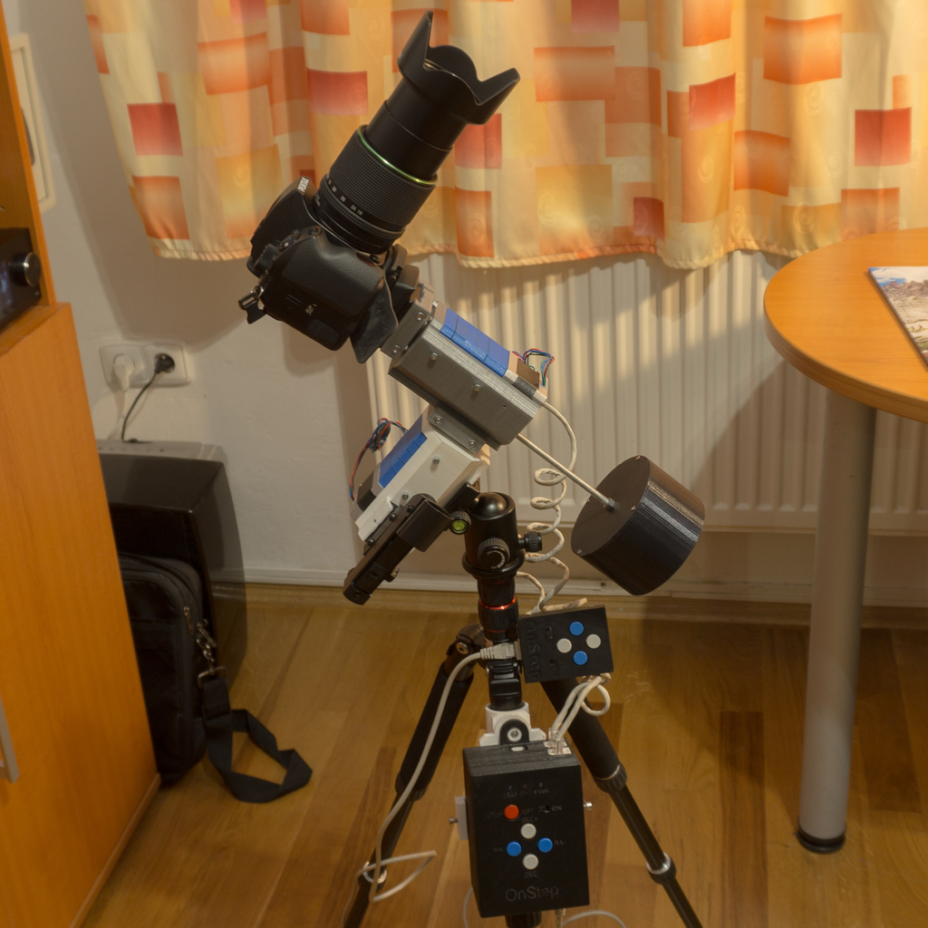 3D printed EQ telescope mount with OnStep goto controller by Roman