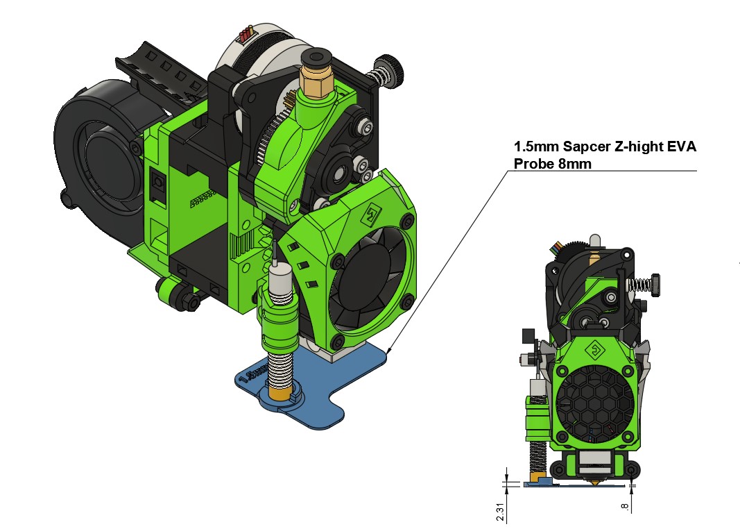Simple 1.5mm Z-Height adjustment ( V-CORE / V-MINION ) EVA