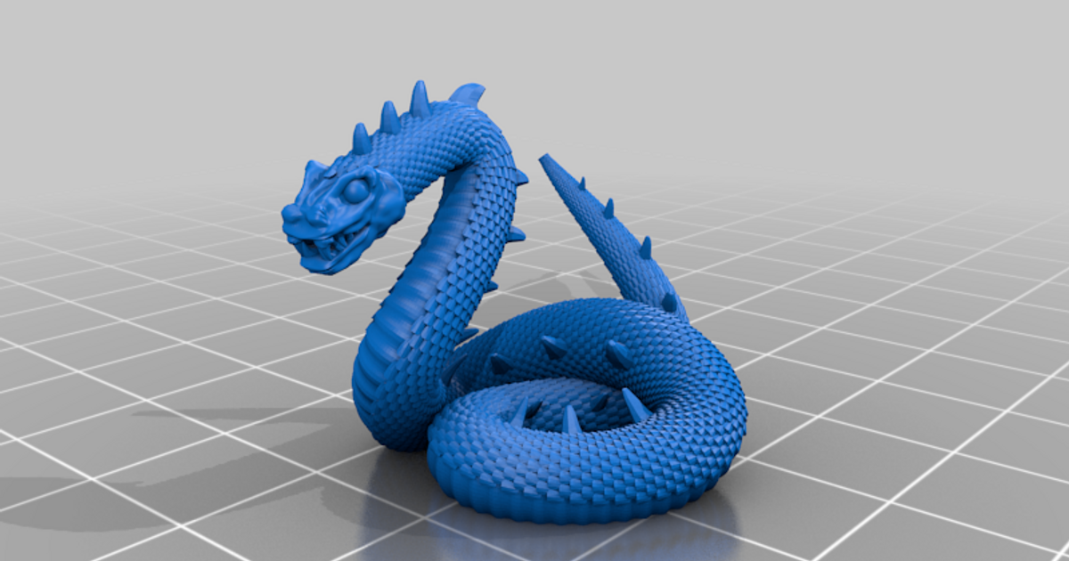 Giant Snake 3D Printed Miniature Model for Dnd and 