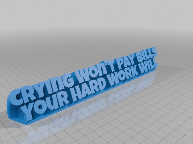 Crying Won't Pay Bills, Your Hard Work Will