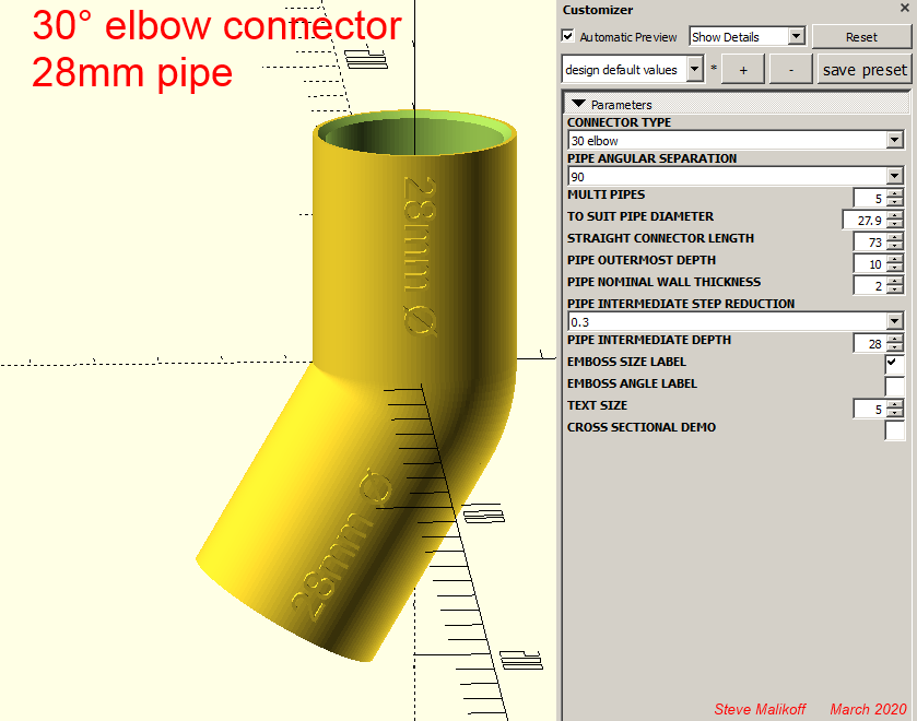 28mm caravan RV sink water drain pipe connector fittings by 1944GPW Download free STL model