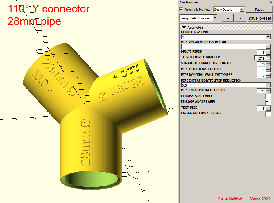 28mm caravan RV sink water drain pipe connector fittings by 1944GPW Download free STL model