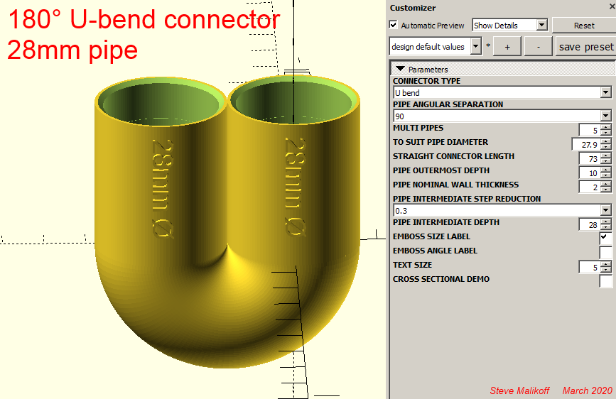 28mm caravan RV sink water drain pipe connector fittings by 1944GPW Download free STL model