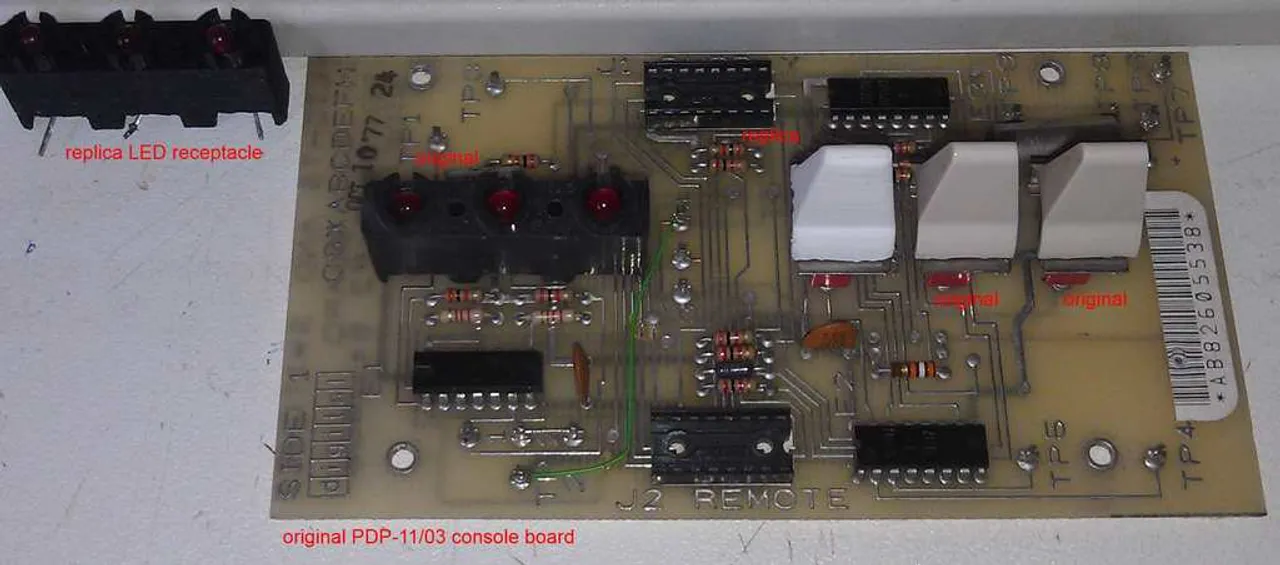 DEC PDP-11/03 bezel, switch paddle, LED receptacle and console board by  1944GPW, Download free STL model