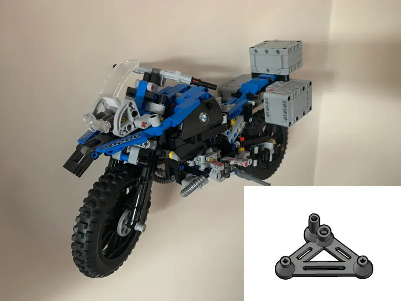 Technic BMW R1200GS Motorcycle Wall Mount by TheFrog69 | Download free STL model |