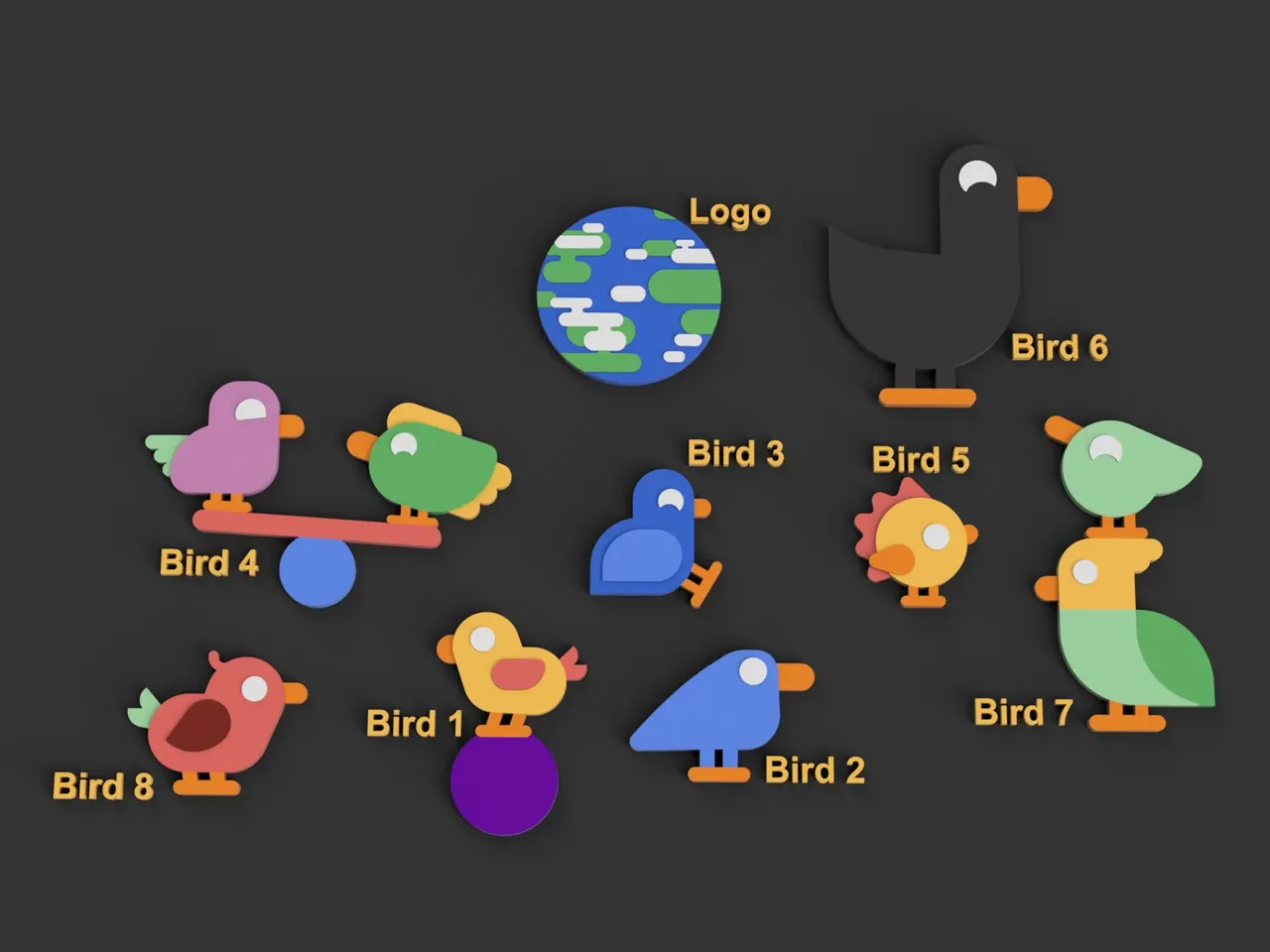 | model | MMU STL | Fridge free 1 Kurzgesagt Birds Extrutim Needed No by Magnets Download