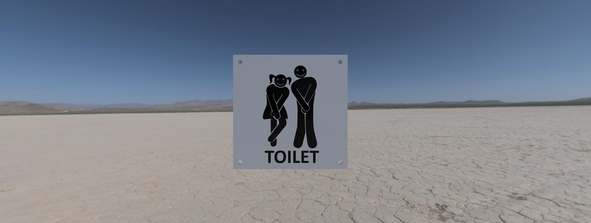 Toilet door label