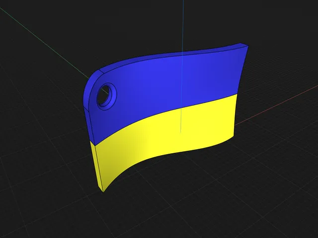 Ukraine keychain wavy flag