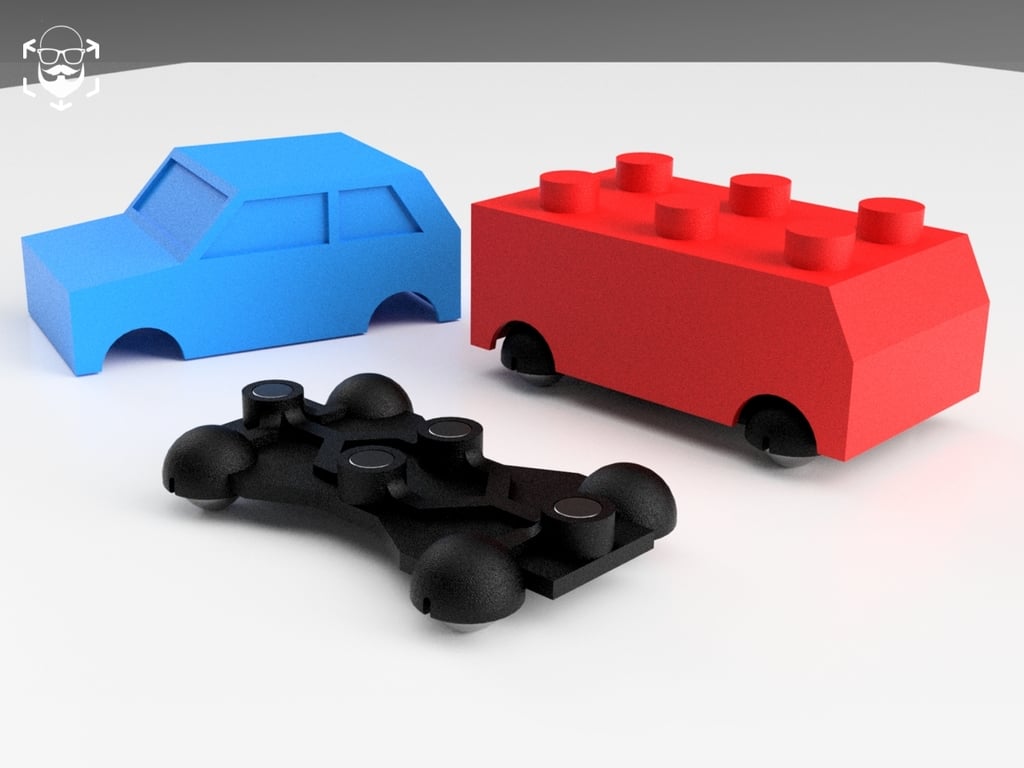 ModularBallCar – Magnetic Mini Car with 10 mm Steel Balls | Customizable Base + 3 Swappable Shells
