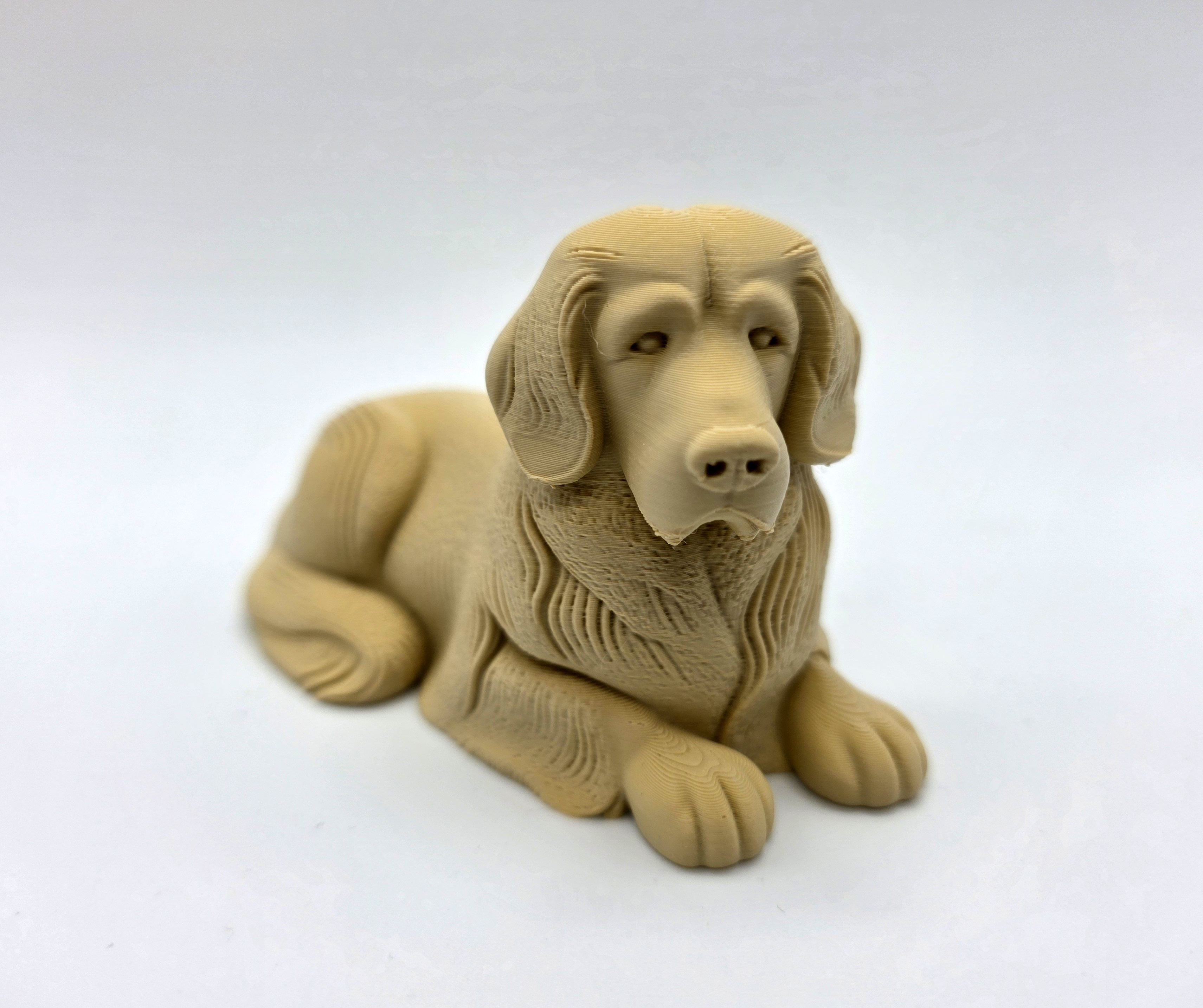 Carved Laying Golden Retriever