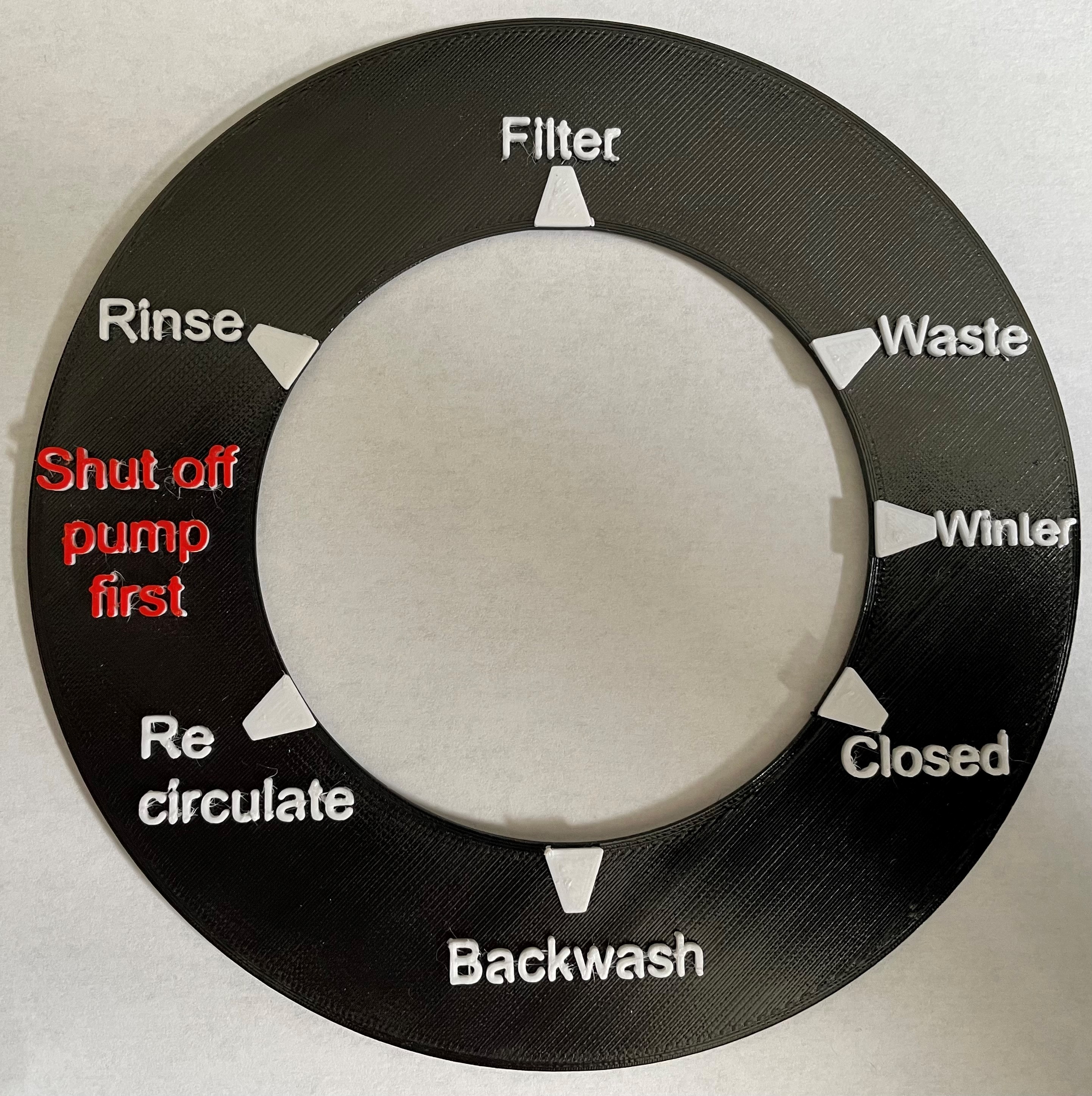 Pool Filter Valve Label