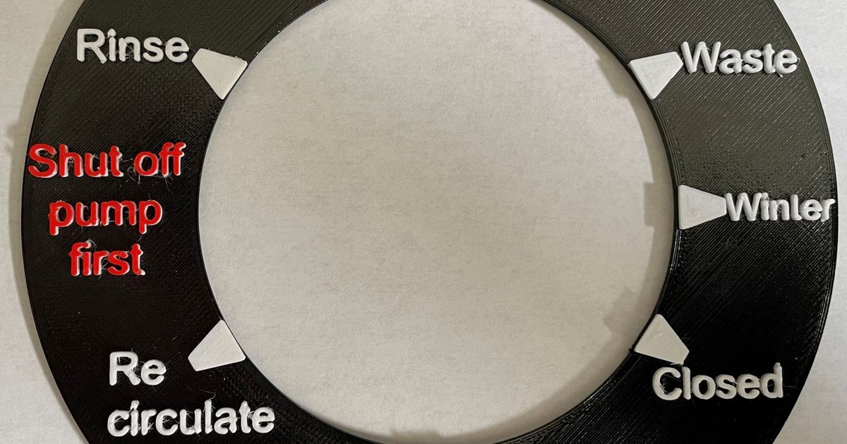 Pool Filter Valve Label by foxden | Download free STL model ...
