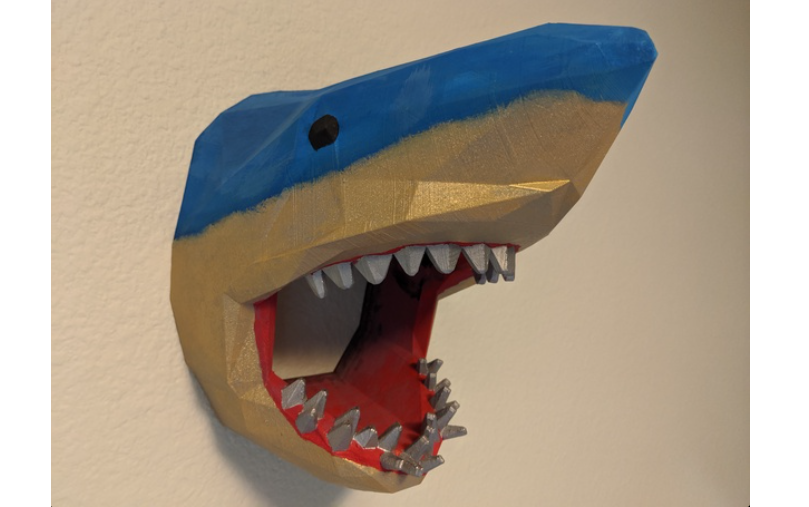 Low-Poly Shark Head For Wall (Large)