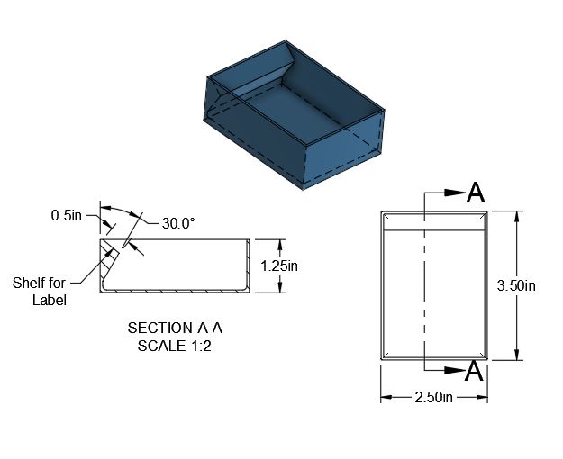 Container/Organizer Box with Label