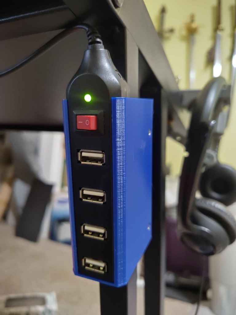 USB Hub mount for 20mm desk leg 3D model