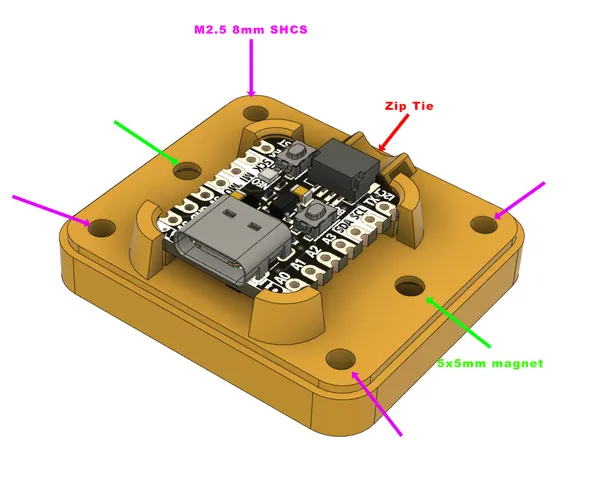 Case for Adafruit QT PY RP2040 and Seeed XIAO RP2040 (for ADXL345)