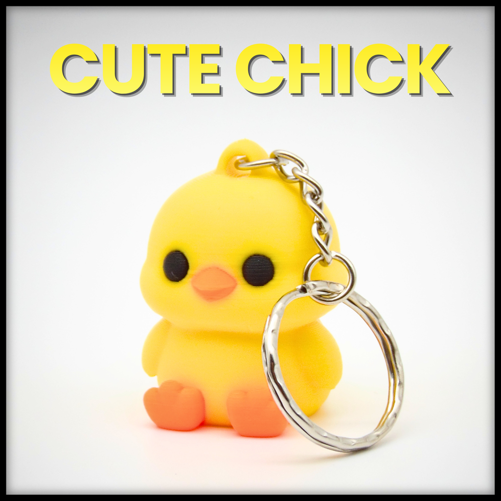 Cute Chick Keychain + Figurine 3D model
