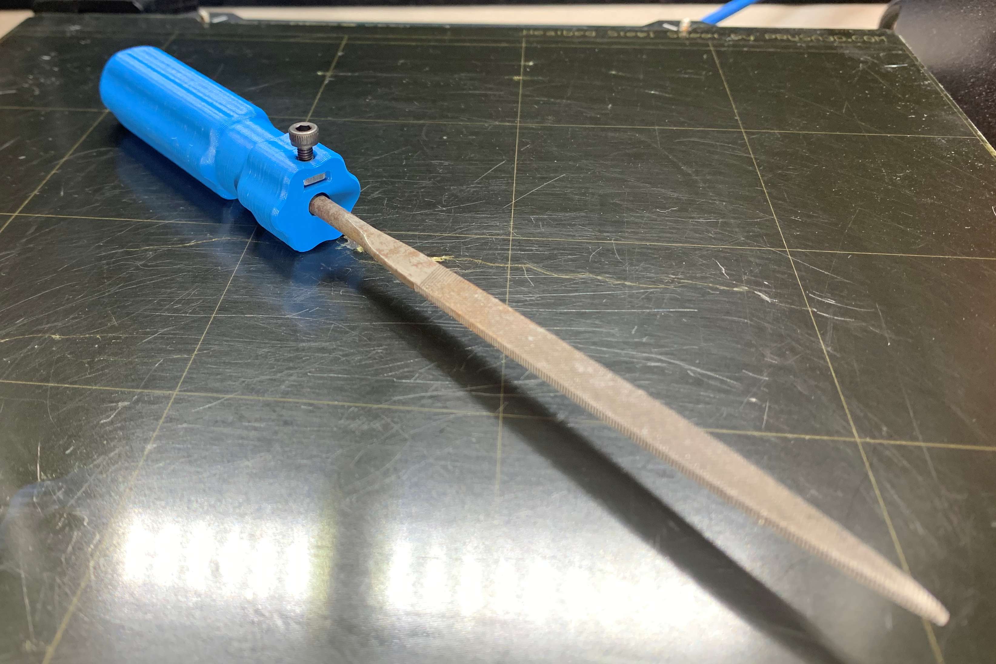 Handle for Needle File,  4mm hole and slot for M3 square nut